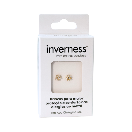 Inverness Sensitive Earrings Surgical Steel Pearl Flower