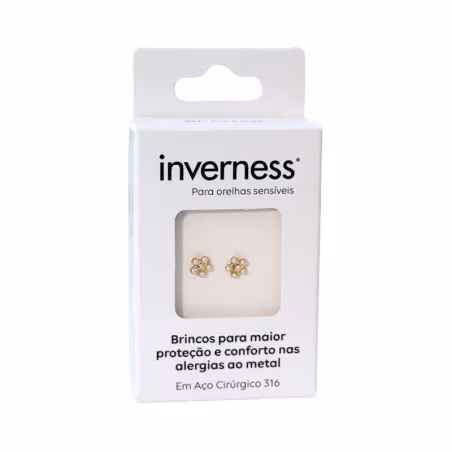 Inverness Sensitive Pendientes Acero Quirúrgico Flor Perlas