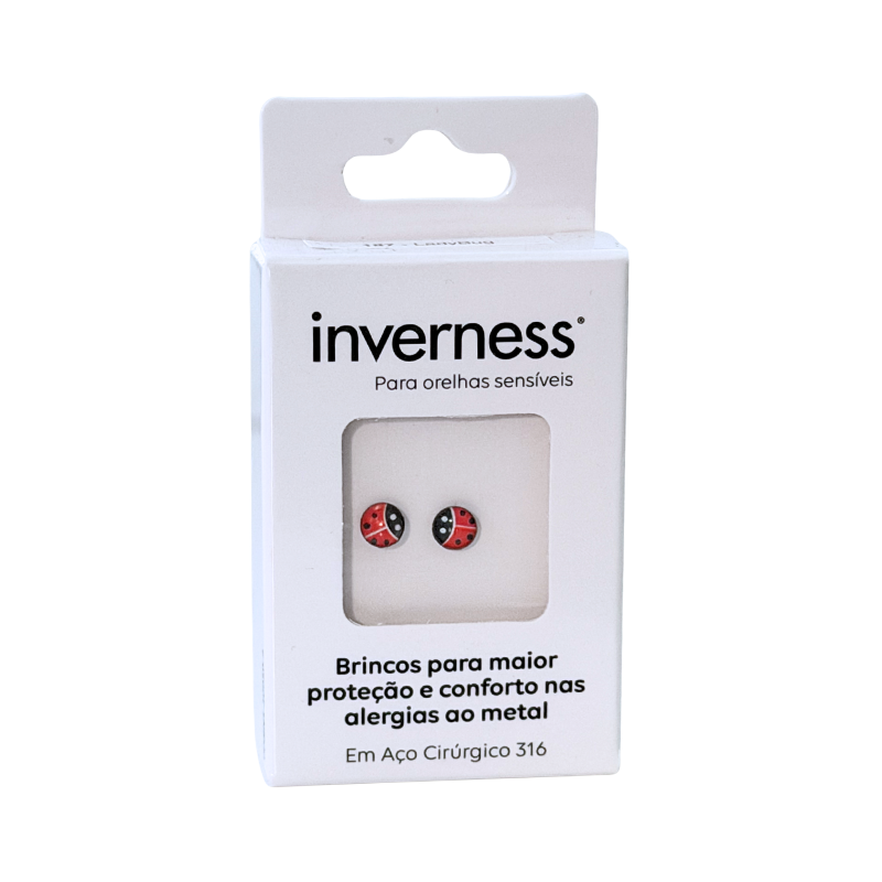 Inverness Sensitive Earrings Surgical Steel Ladybug
