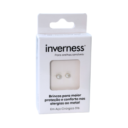 Inverness Sensitive Brinco Aço Cirúrgico Pérola Creme 4mm