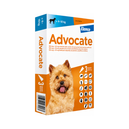 Advocate Chien 100 4-10kg 3 pipetas