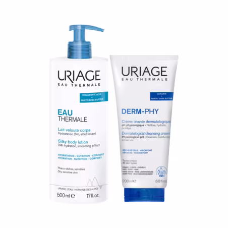 Uriage Eau Thermale Leite Aveludado de Corpo + Derm-Phy Creme Lavante Pack