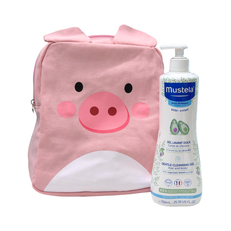 Mustela Gentle Cleansing Gel 750ml + Piggy Backpack