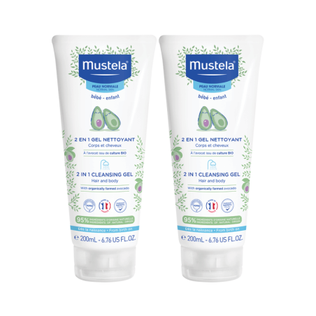 Mustela 2 em 1  Gel Lavante Corpo e Cabelo 2x200ml
