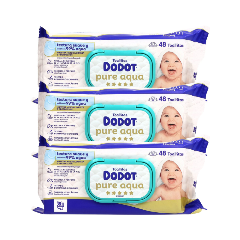 Dodot Pure Aqua Lingettes Pack 3x48 unités