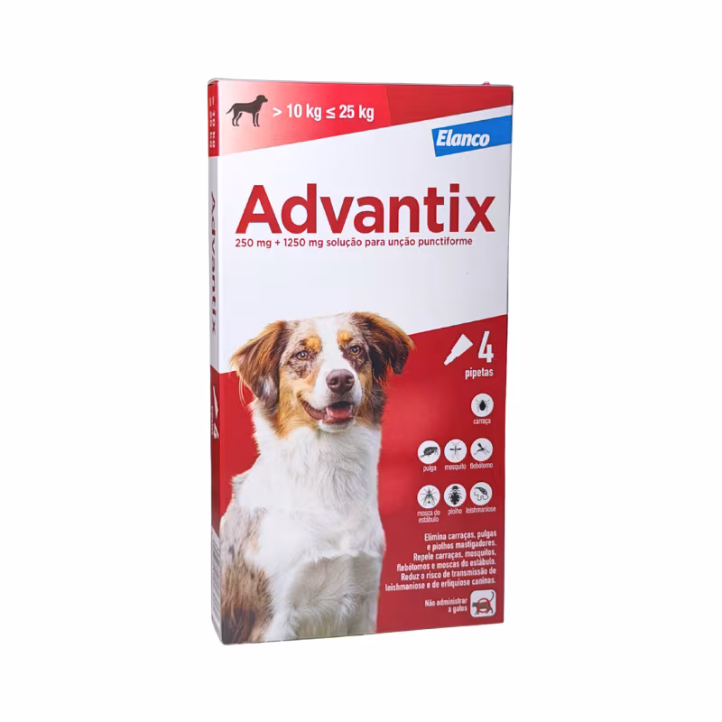 Advantix Cães 10-25kg 4 pipetas