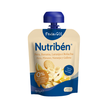 Nutribén Fruta & Go Pear, Banana, Orange and Wafer 90g