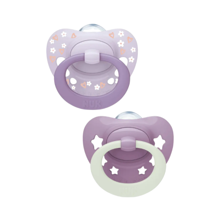 Nuk First Choice Classic Day & Night Sucette 0-6m Violet 2 unités