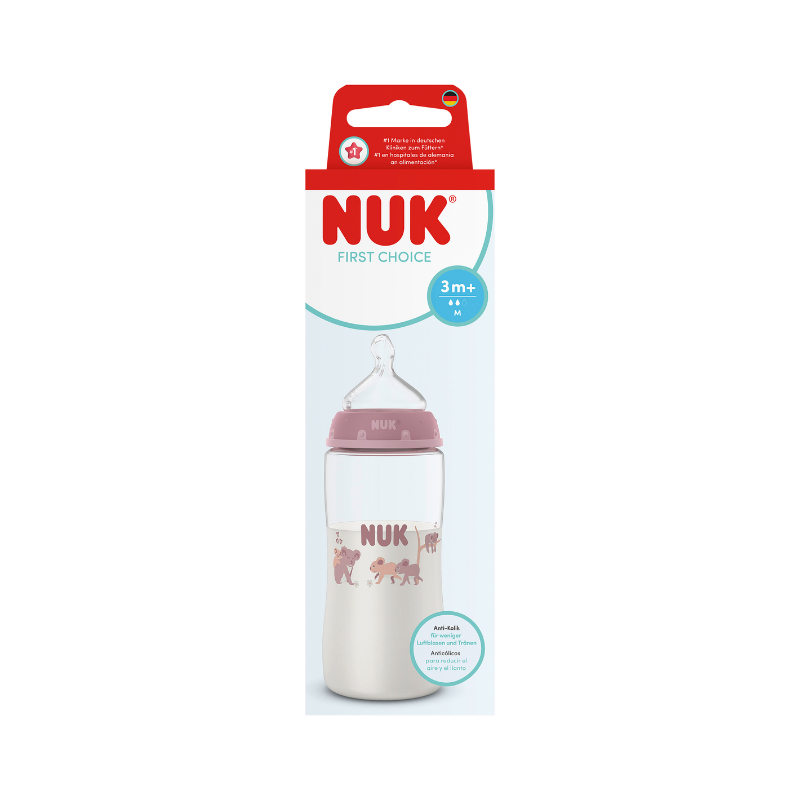 Nuk First Choice Biberon 3m+ Débit M Rose 300ml