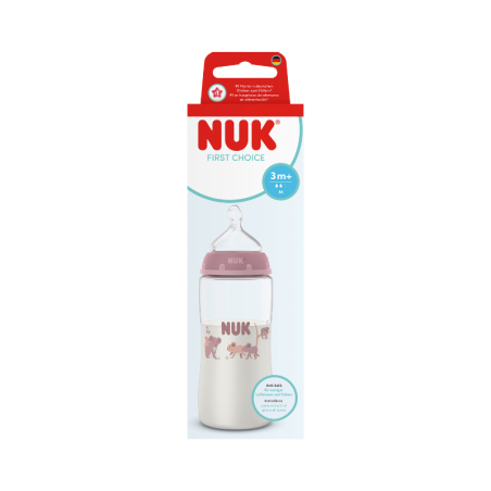 Nuk First Choice Biberon 3m+ Débit M Rose 300ml