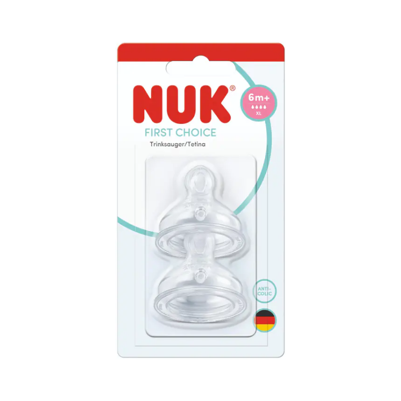 Nuk First Choice Tetina de Silicone 6m+ Flujo XL 2 unidades