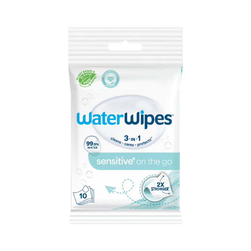 WaterWipes Sensitive+ On The Go Lingettes 10 unités
