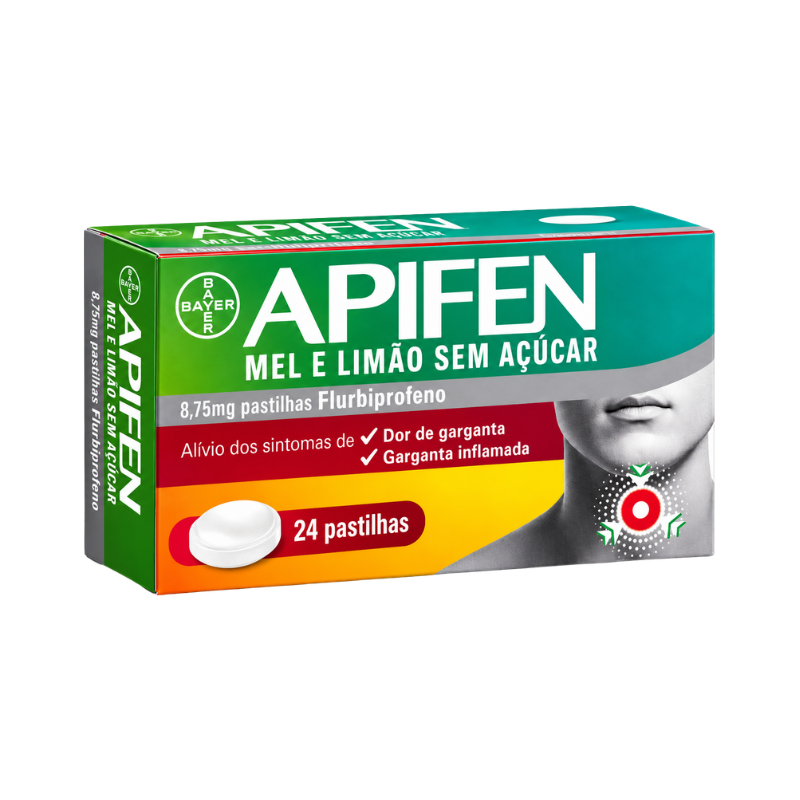 Apifen Miel y Limón Sin Azúcar 24 Pastillas