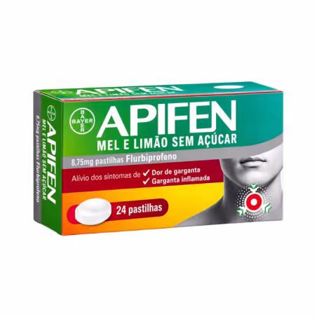 Apifen Mel e Limão Sem Açúcar 24 pastilhas