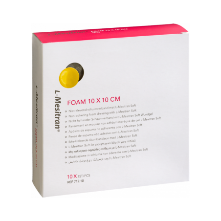L-Mesitran Foam Pansement Mousse Non Adhésif Avec Gel 10x10cm 10 unités